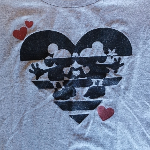 Disney Store Mickey Minnie Mouse Glittered T-shirt Medium - Picture 2 of 4